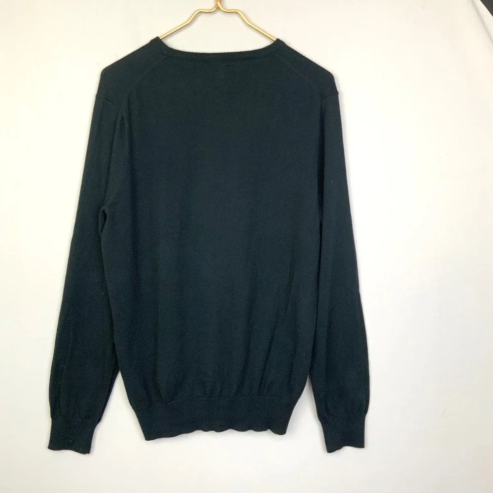 NWT J. Crew Mens Sz Medium Black Cashmere Cotton Crewneck Lightweight Sweater